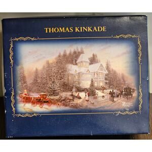 THOMAS KINKADE Bradford Exchange Lighted Ornaments Set of 4 Boxed